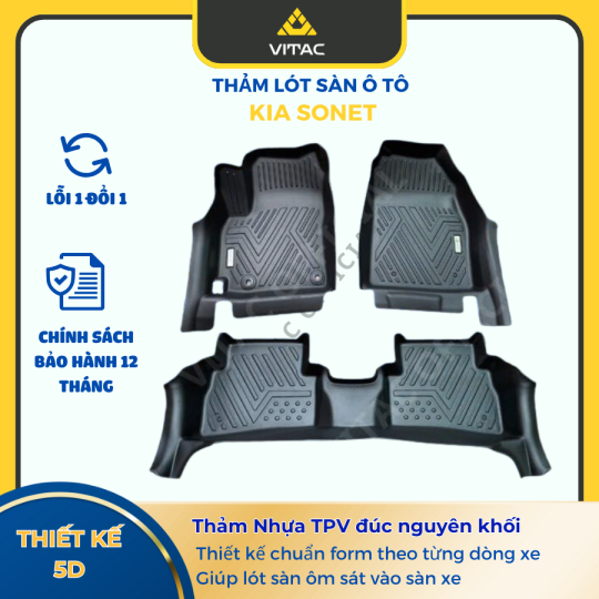 THẢM LÓT SÀN KIA SONET 2020-2025 NHỰA TPV CAO CẤP 