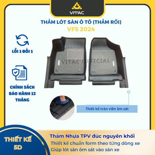 THẢM LÓT SÀN Ô TÔ CÓ THẢM RỐI VINFAST VF5 2024