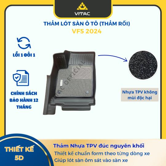 THẢM LÓT SÀN Ô TÔ CÓ THẢM RỐI VINFAST VF5 2024