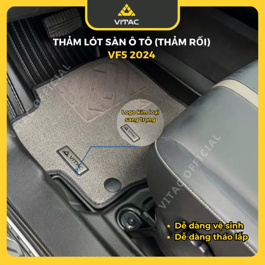THẢM LÓT SÀN Ô TÔ CÓ THẢM RỐI VINFAST VF5 2024